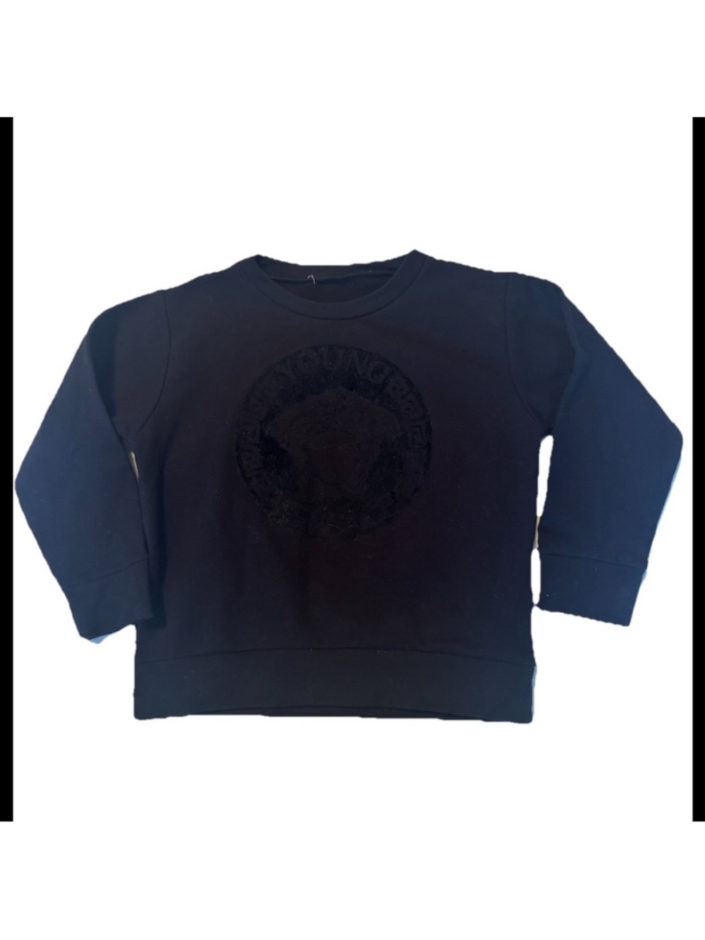 Versace young black kids sweatshirt with subtle pitonal Medusa Head motif size 5